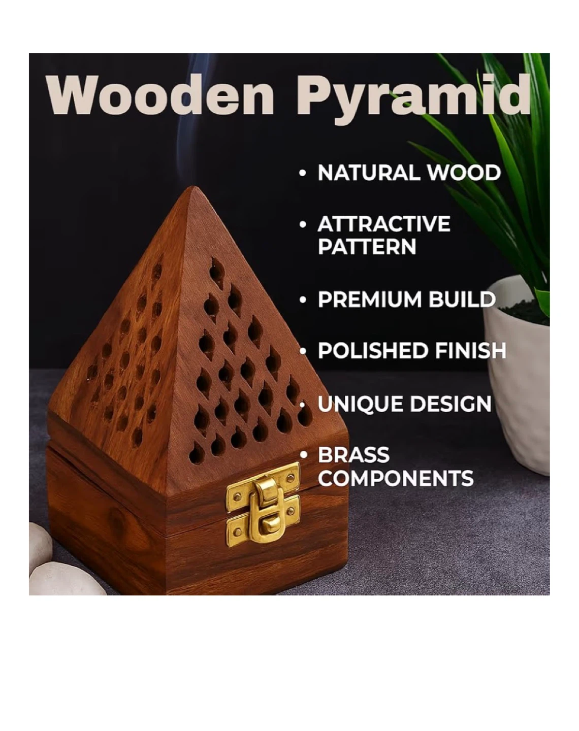 Wooden Pyramid Incense Burner with Mixed Incense Cones - photo 4