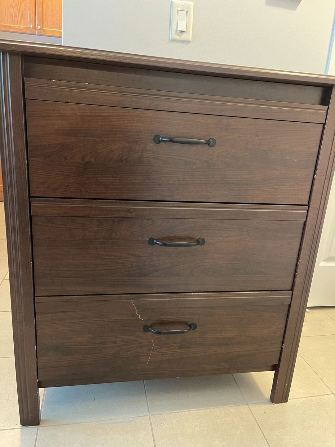 Dark Brown 3-Drawer Dresser