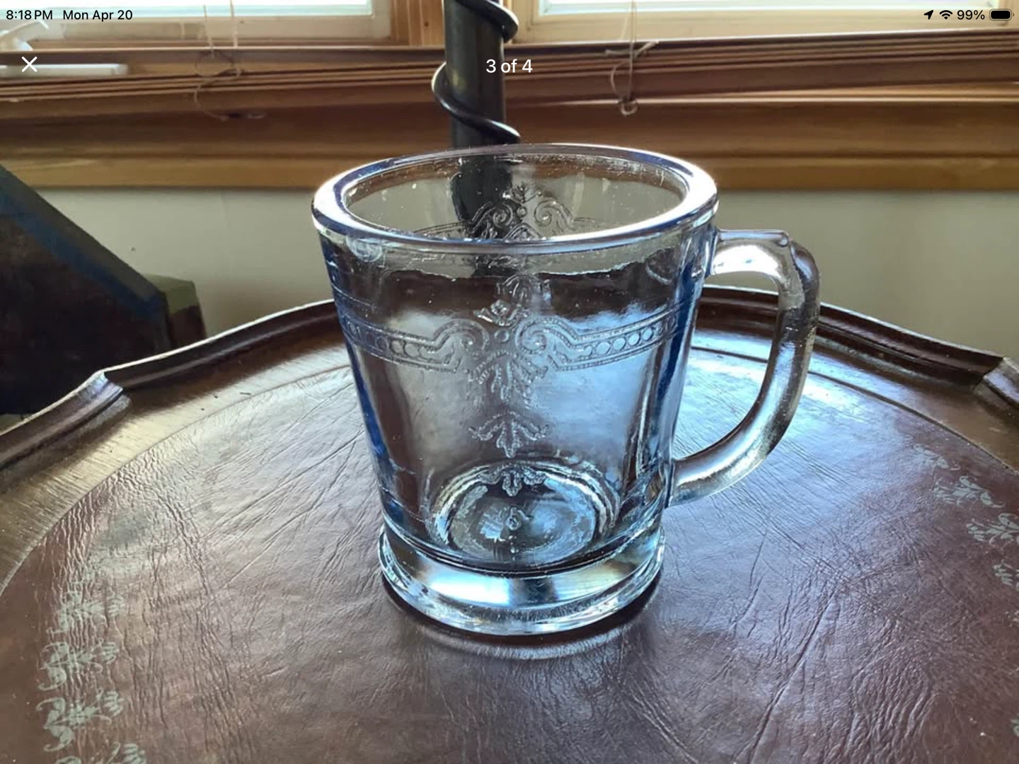 Vtg Fire King Sapphire Blue D-Handle Mug w Philbe Pattern 🐞 - photo 3