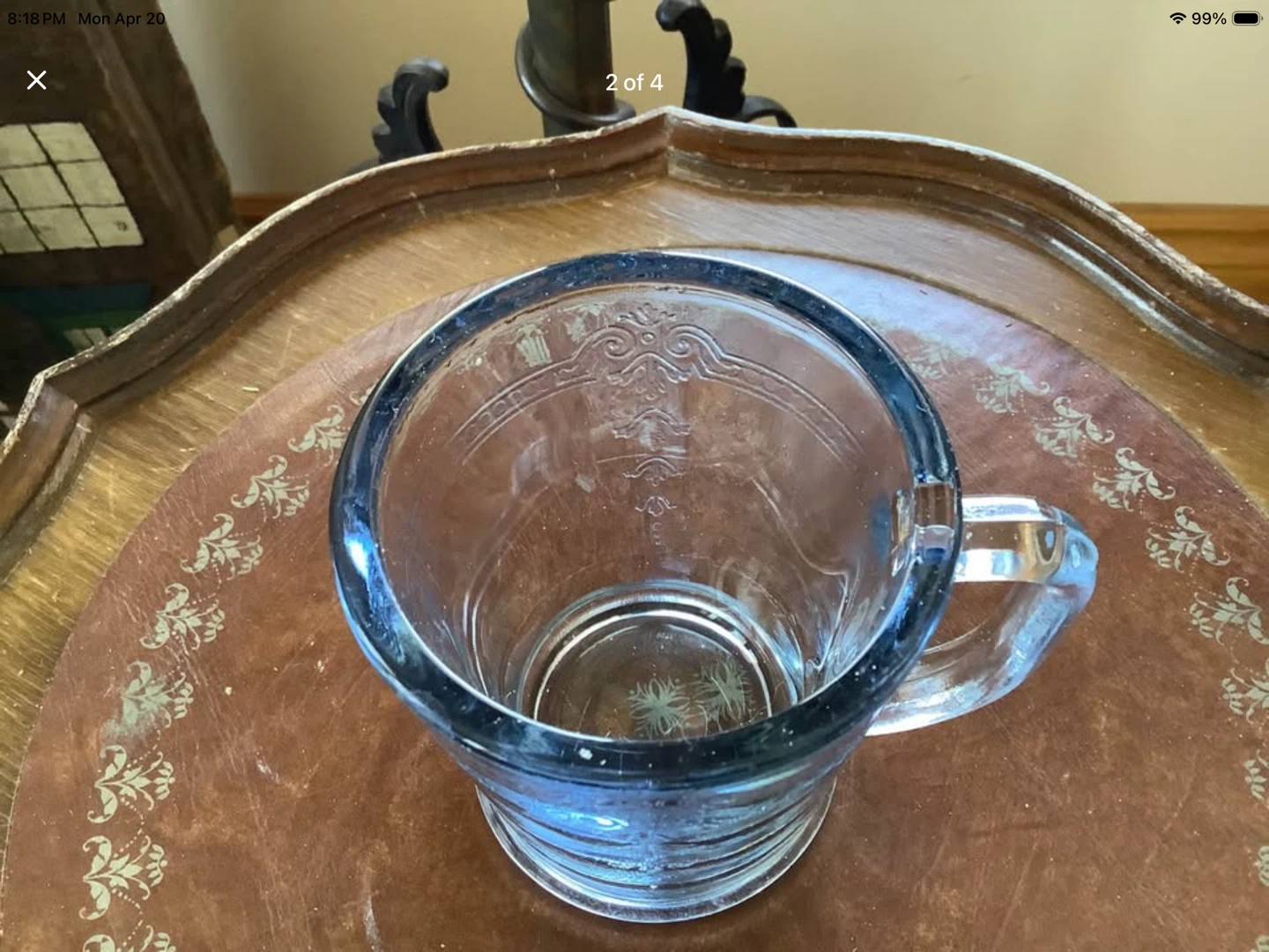 Vtg Fire King Sapphire Blue D-Handle Mug w Philbe Pattern 🐞 - photo 2
