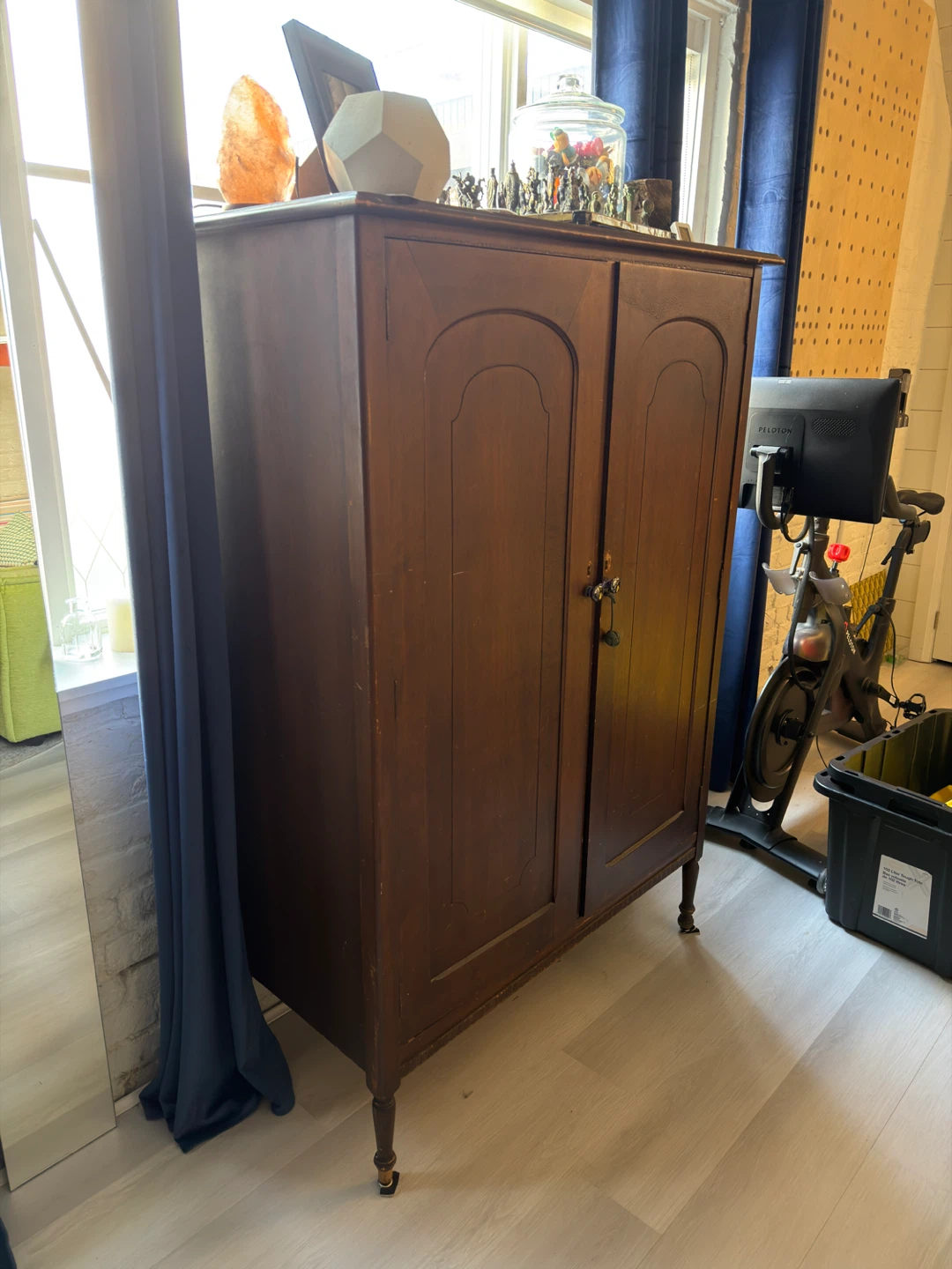 Antique Wooden Cabinet with Drawers and Storage