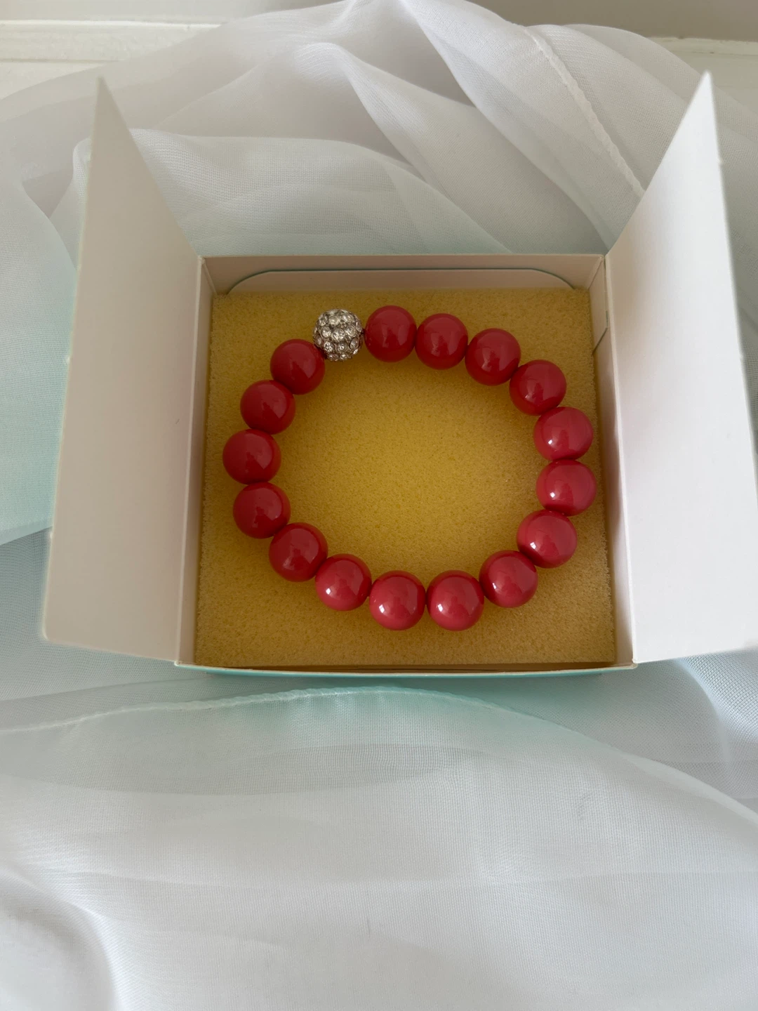 Stella & Dot Pink Beaded Bracelet with Charm - photo 3
