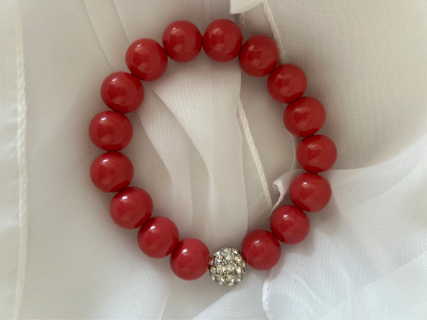 Stella & Dot Pink Beaded Bracelet with Charm - photo 4