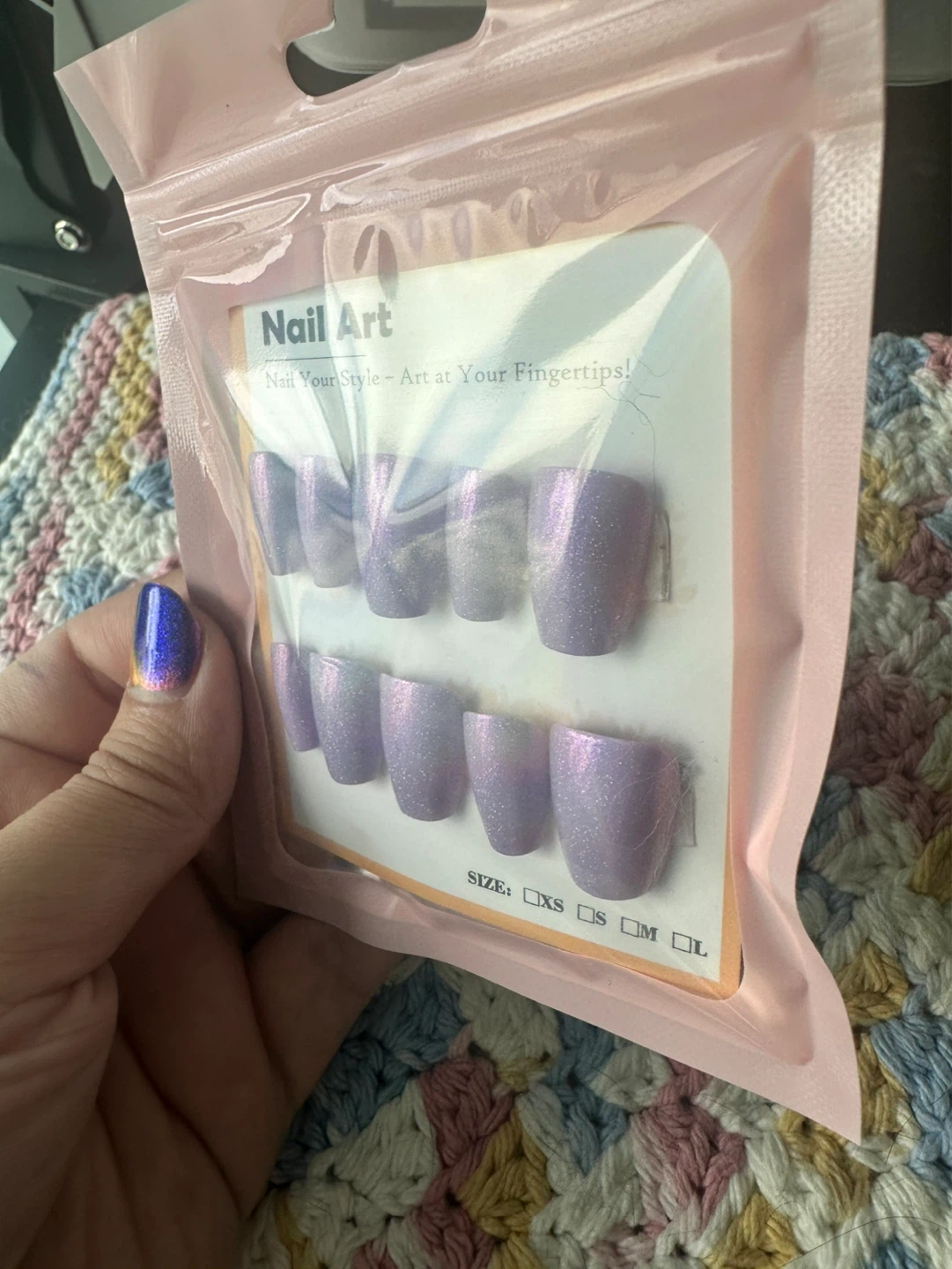 Purple Glitter Press-On Nails - Full Set - photo 2