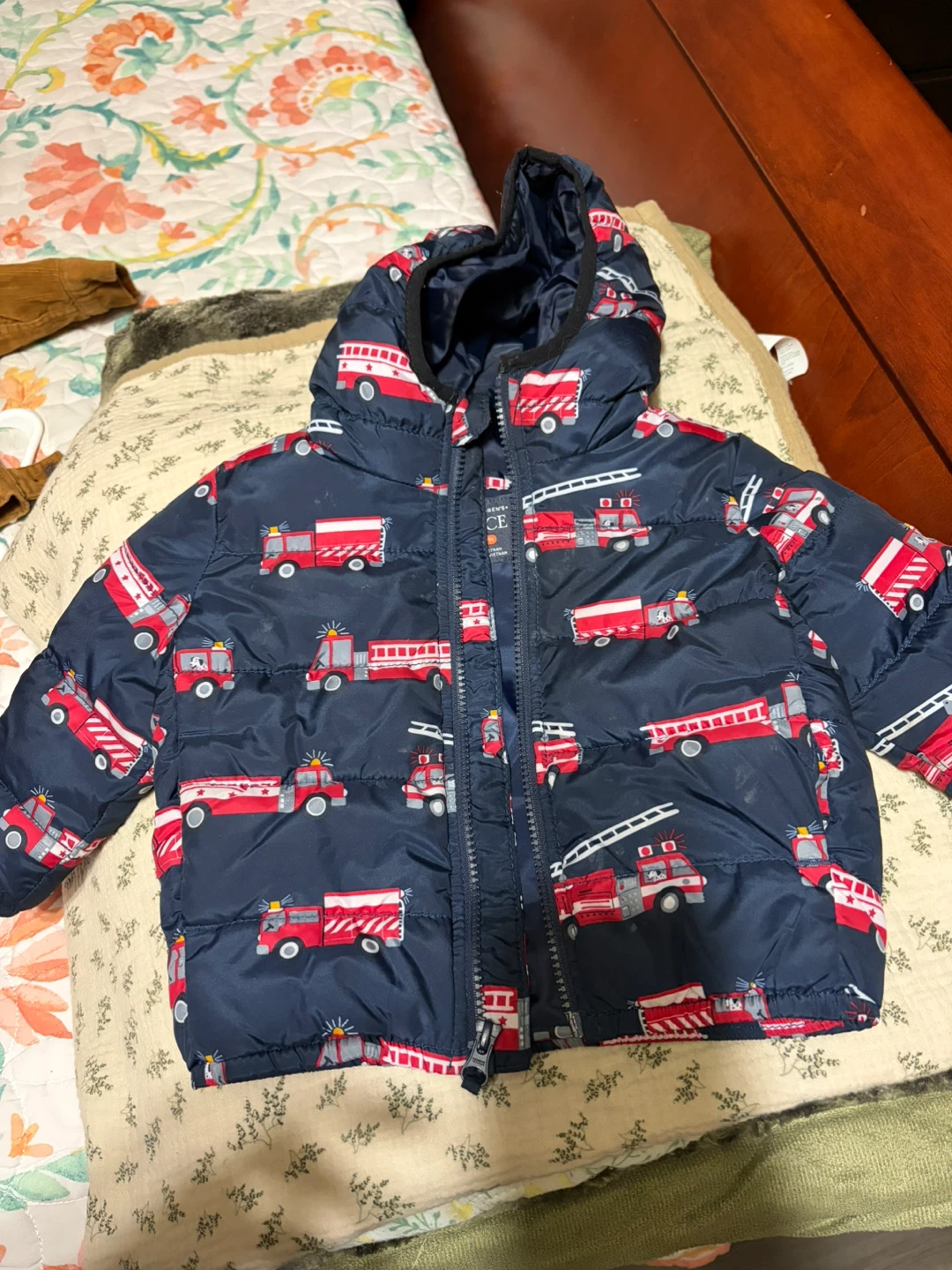 Kids Fire Truck Puffer Jacket