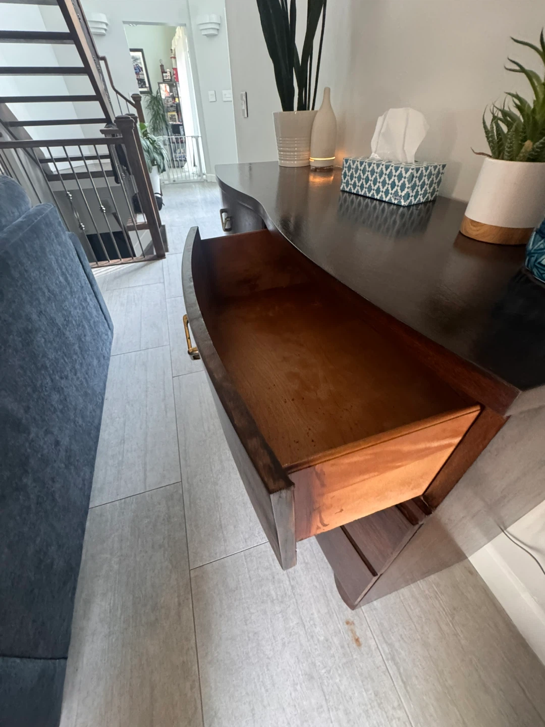 Mid-Century Modern 6-Drawer Dresser - Dark Wood - photo 4