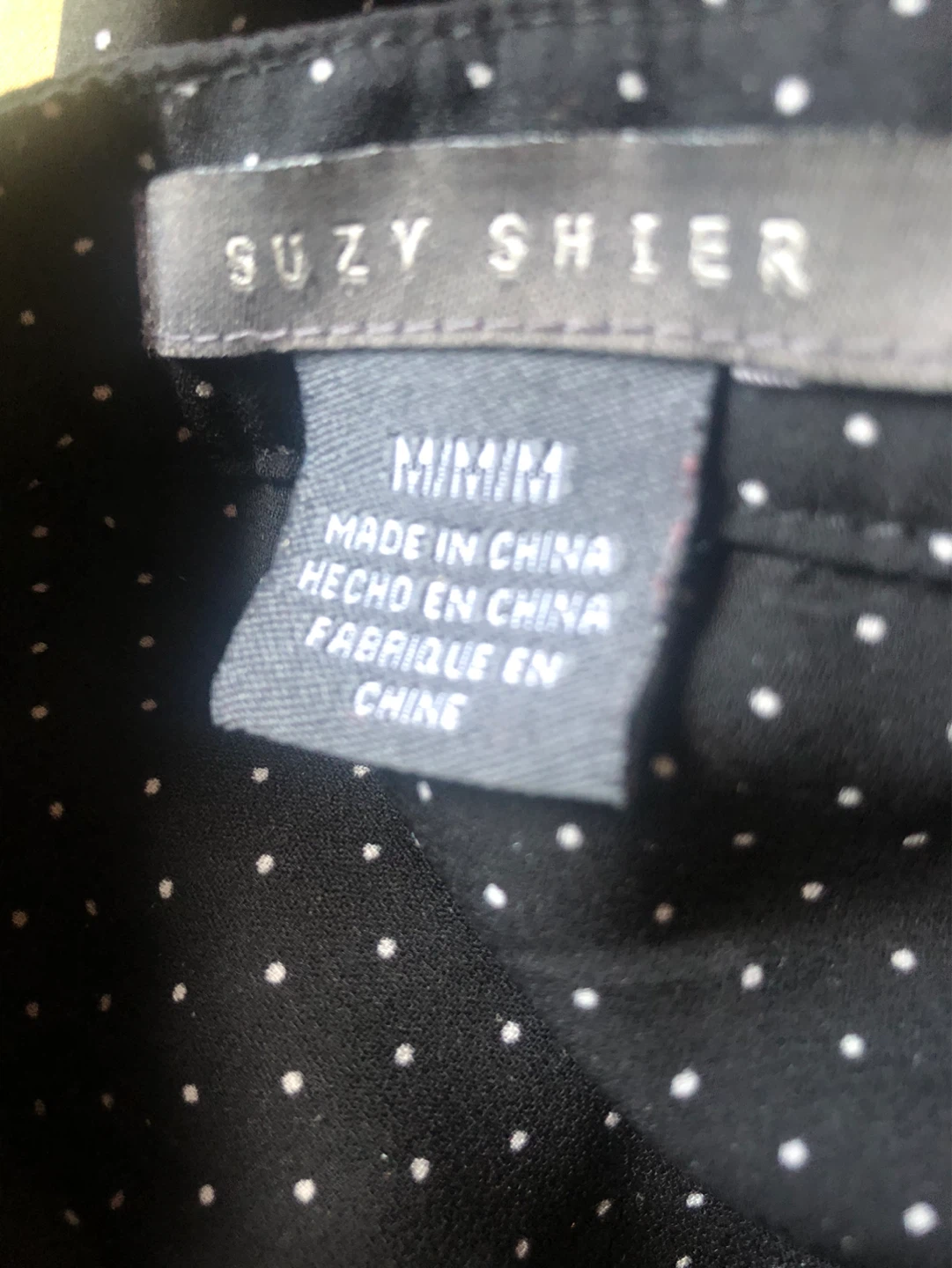Suzy Shier Black & White Polka Dot Blouse - Medium - photo 2
