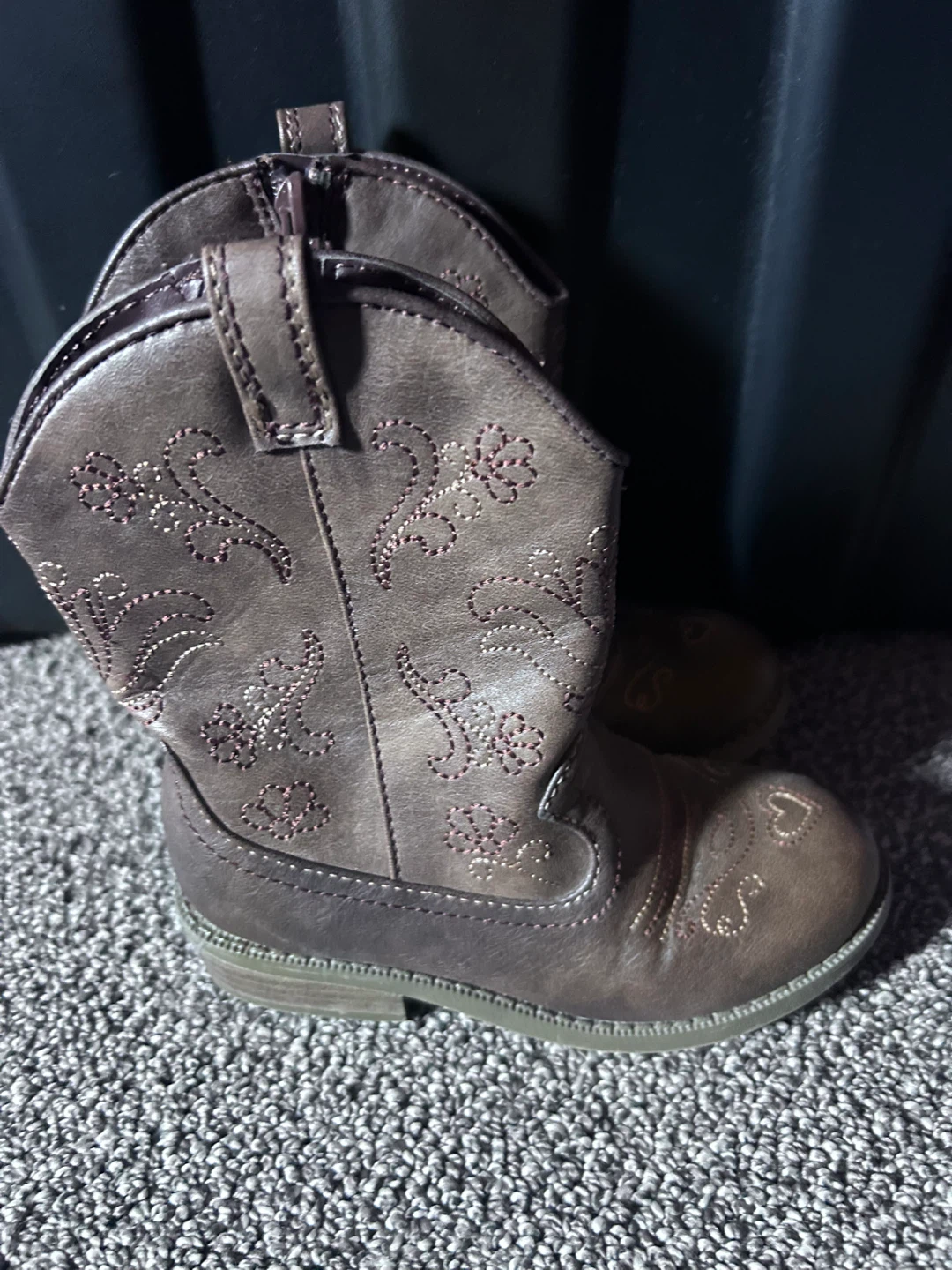 Children's Brown Cowboy Boots Size 10