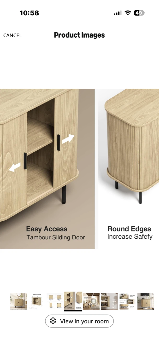 Tambour Sliding Door Cabinet