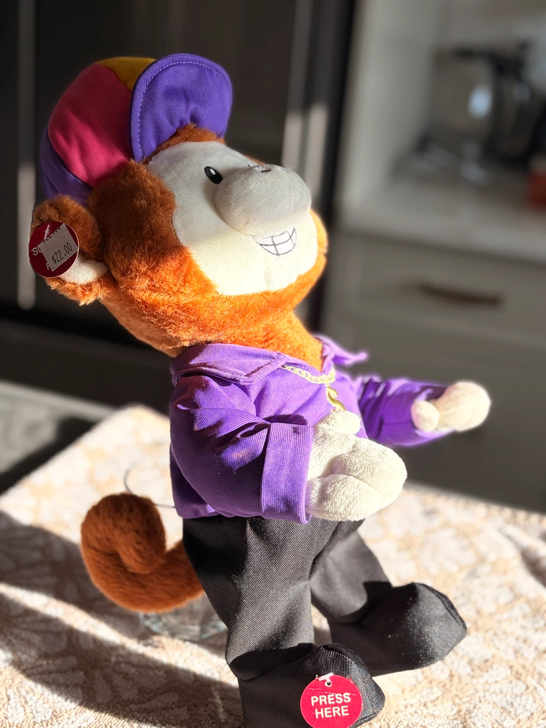 Animated Plush Monkey with Button - photo 2