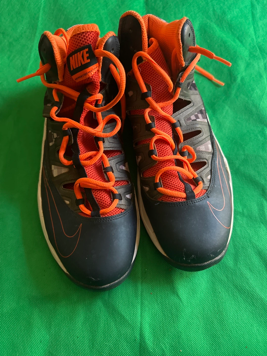 Nike Basketball Shoes Men's High-Top Orange & Black - photo 3