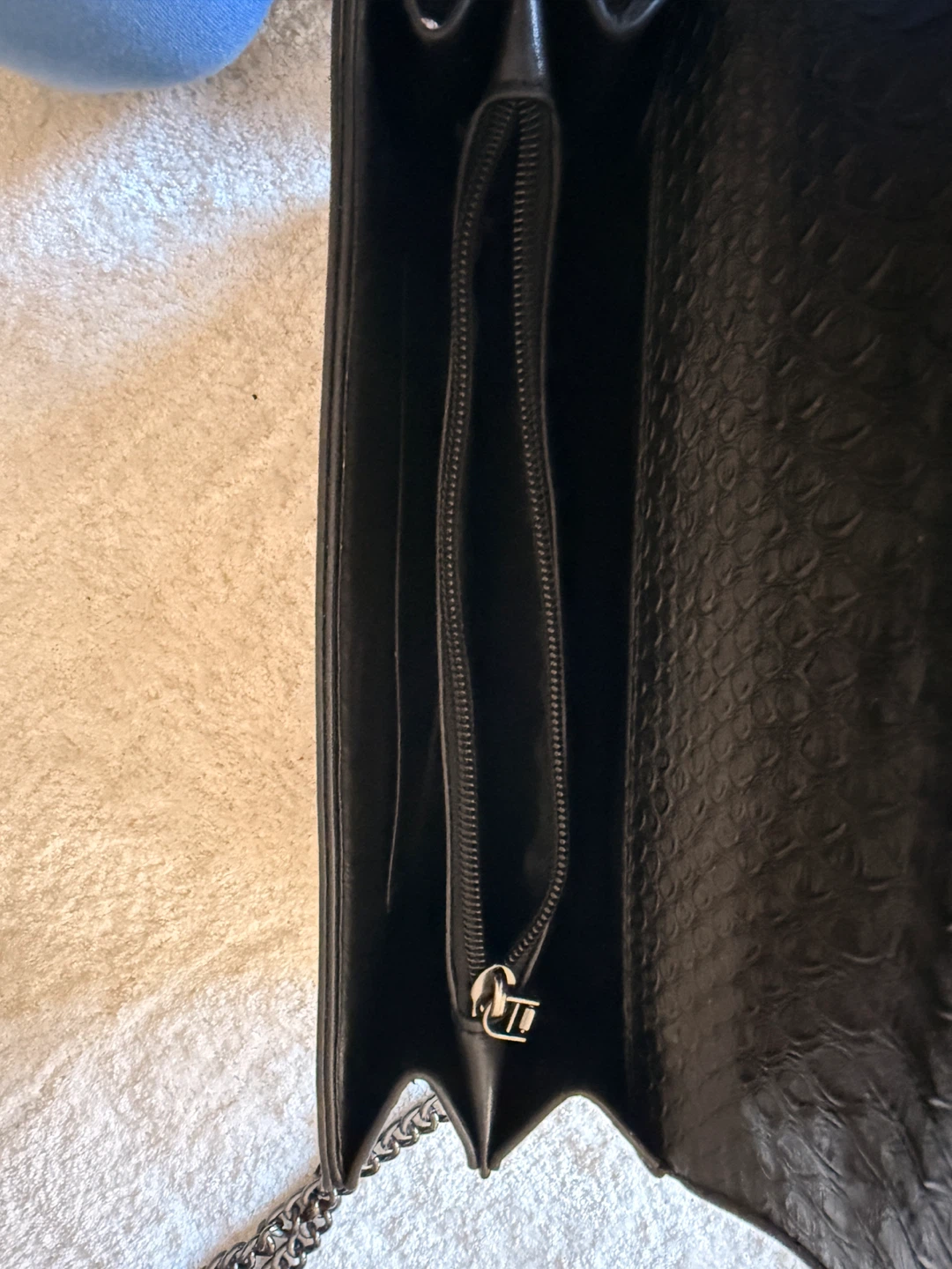 Black Shoulder Bag with Chain Strap - photo 3