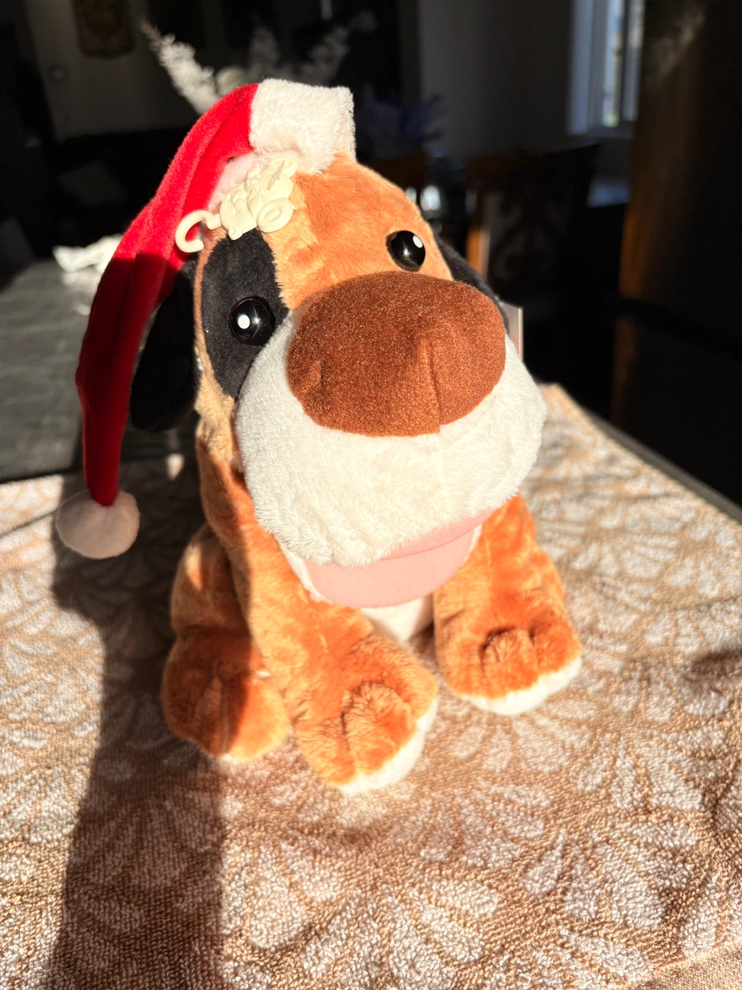 Plush Dog with Santa Hat - photo 2