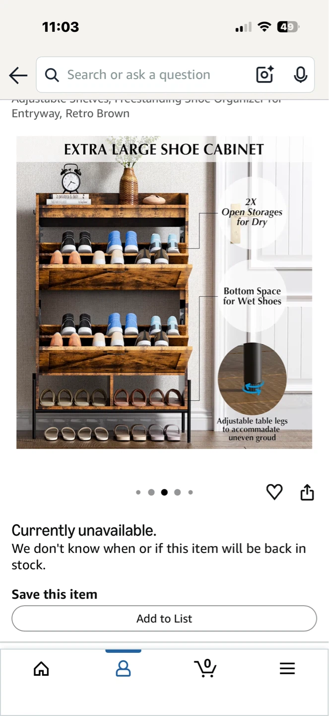 Rustic Entryway Shoe Cabinet with Barn Doors - photo 3