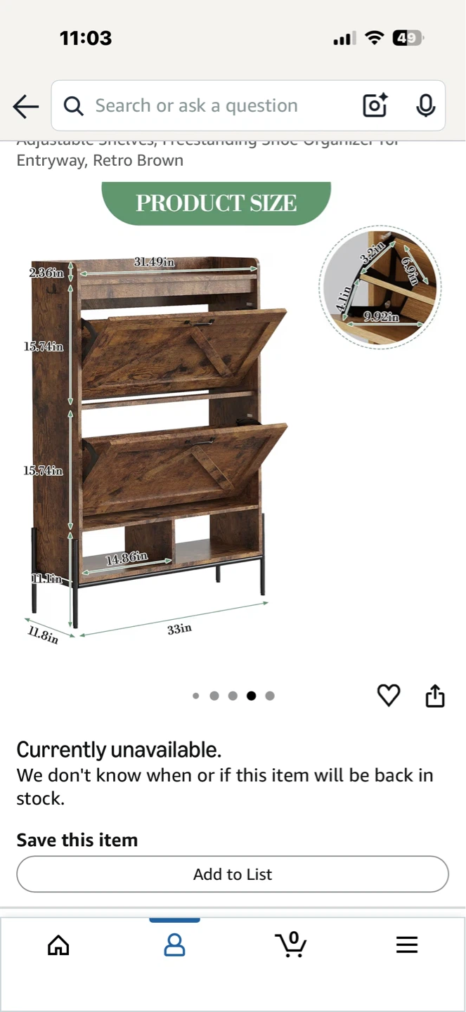 Rustic Entryway Shoe Cabinet with Barn Doors - photo 2