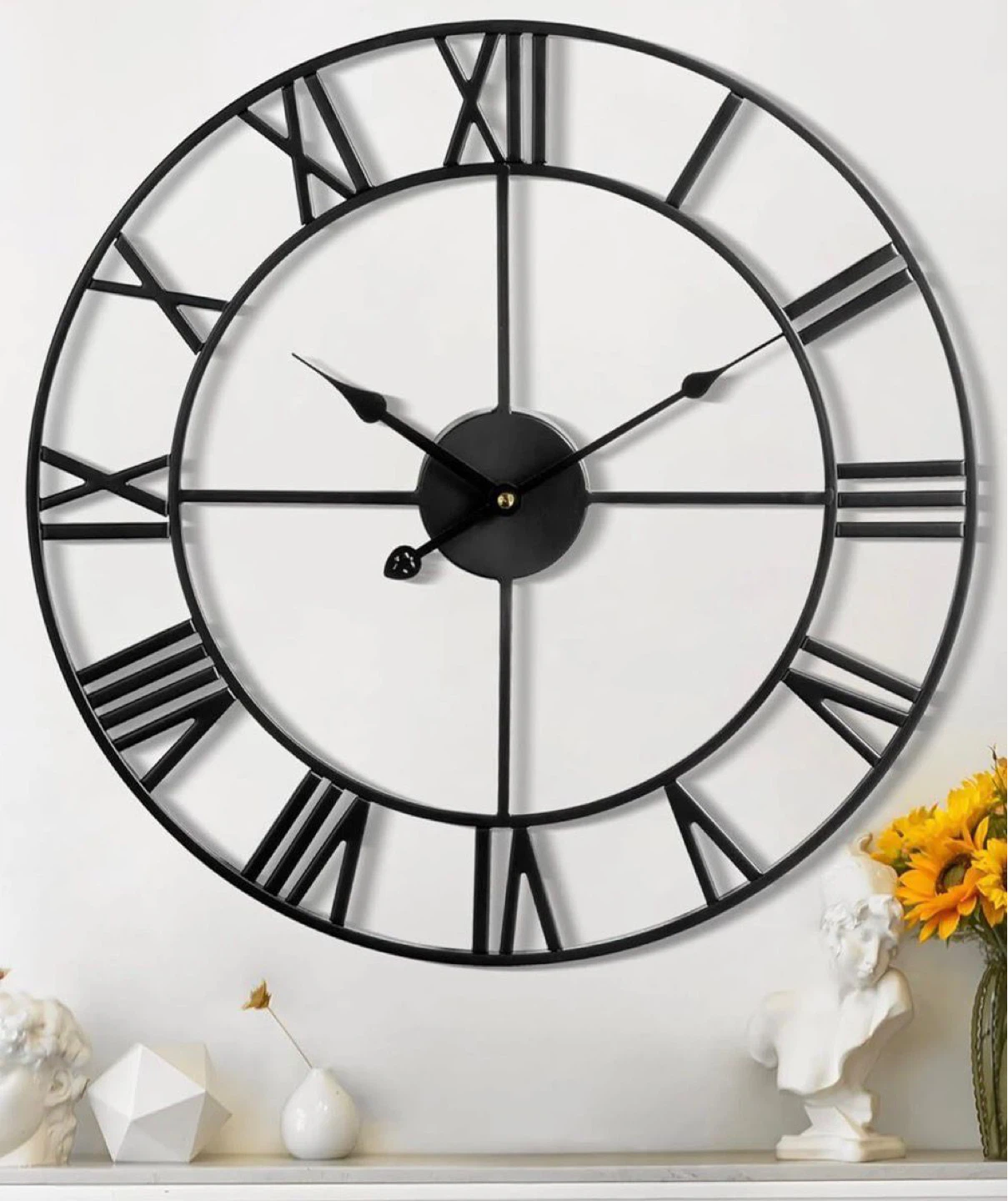 40CM Silent Metal Wall Clock, Battery Operated - photo 2