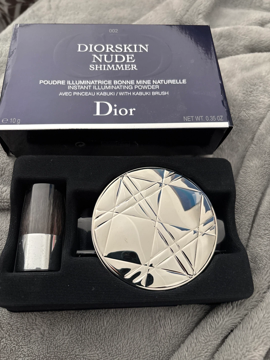 Dior Diorskin Nude Shimmer Powder 002 Ambre/Amber w/Kabuki Brush