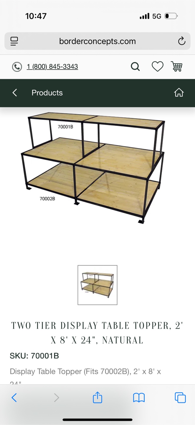 Border Concepts Two Tier Display Table Topper - Natural
