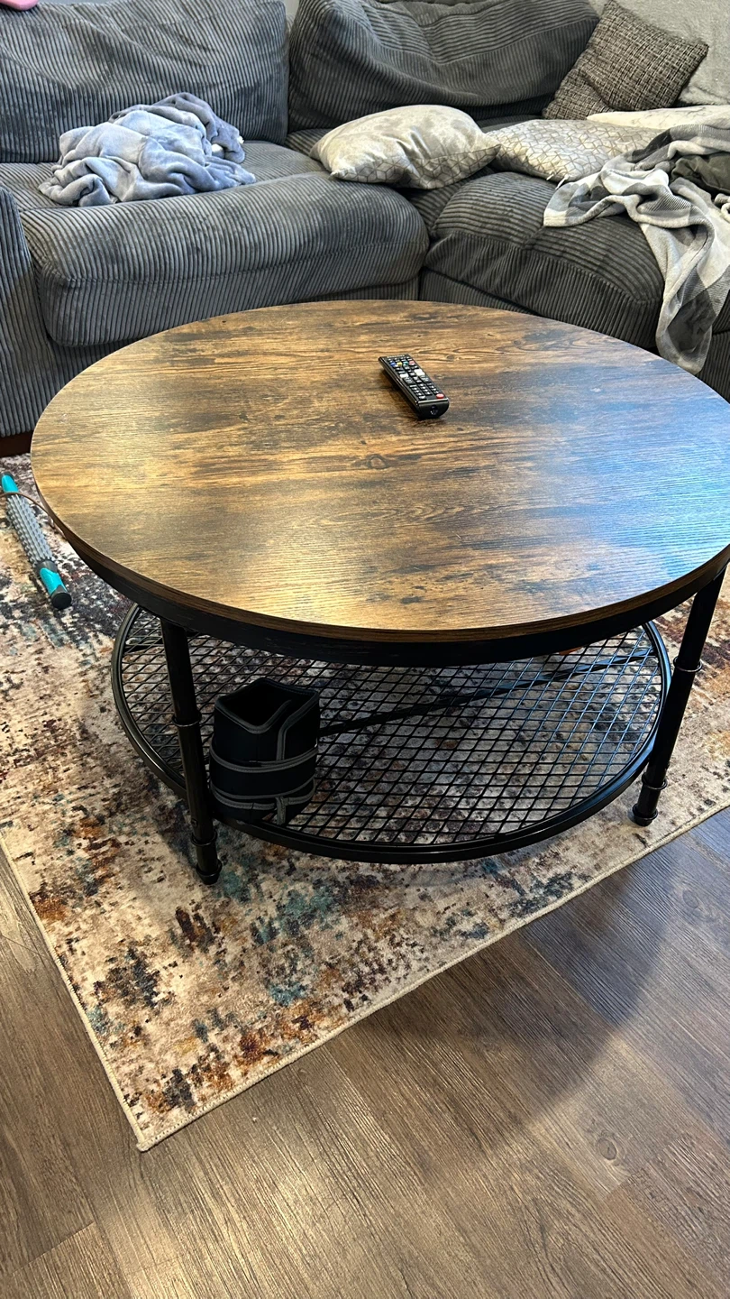 Round Industrial Coffee Table - photo 3