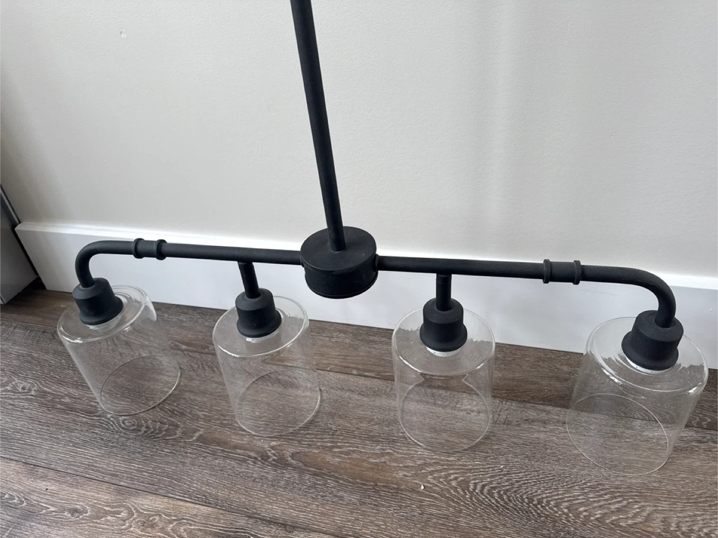 Black 4-Light Chandelier with Glass Shades - photo 2