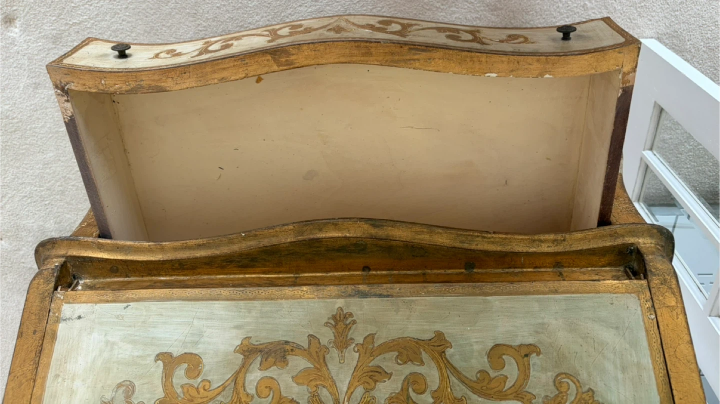 Venetian Inspired Secretary Desk with Ornate Gold Detailing - photo 4