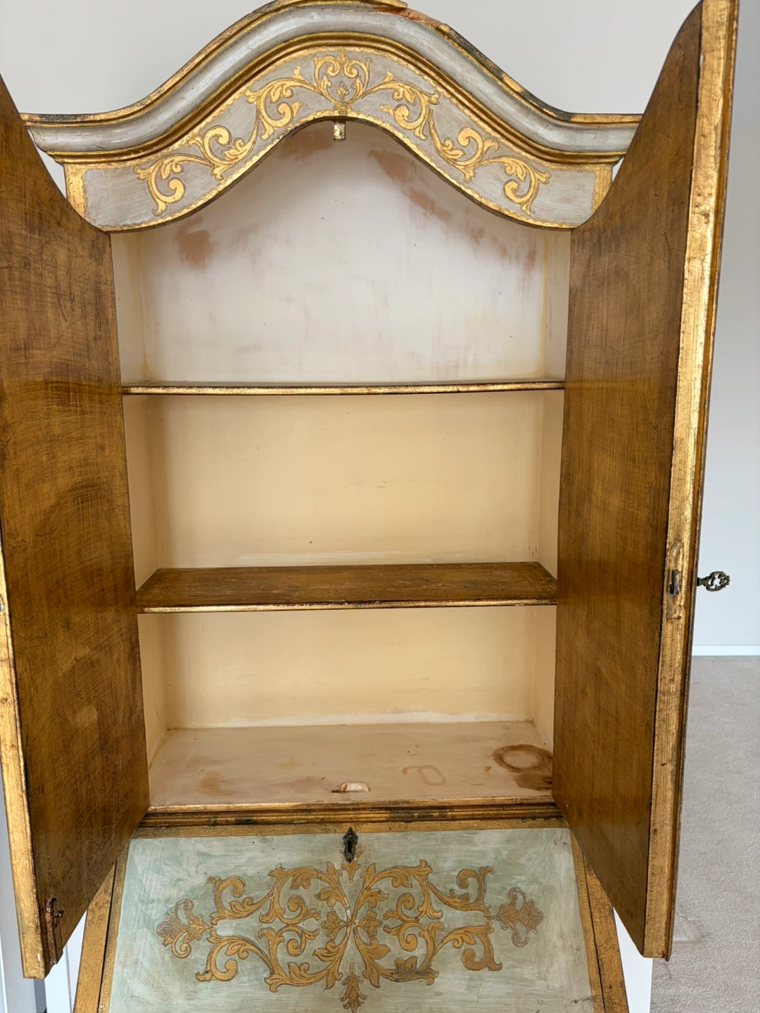 Venetian Inspired Secretary Desk with Ornate Gold Detailing - photo 3
