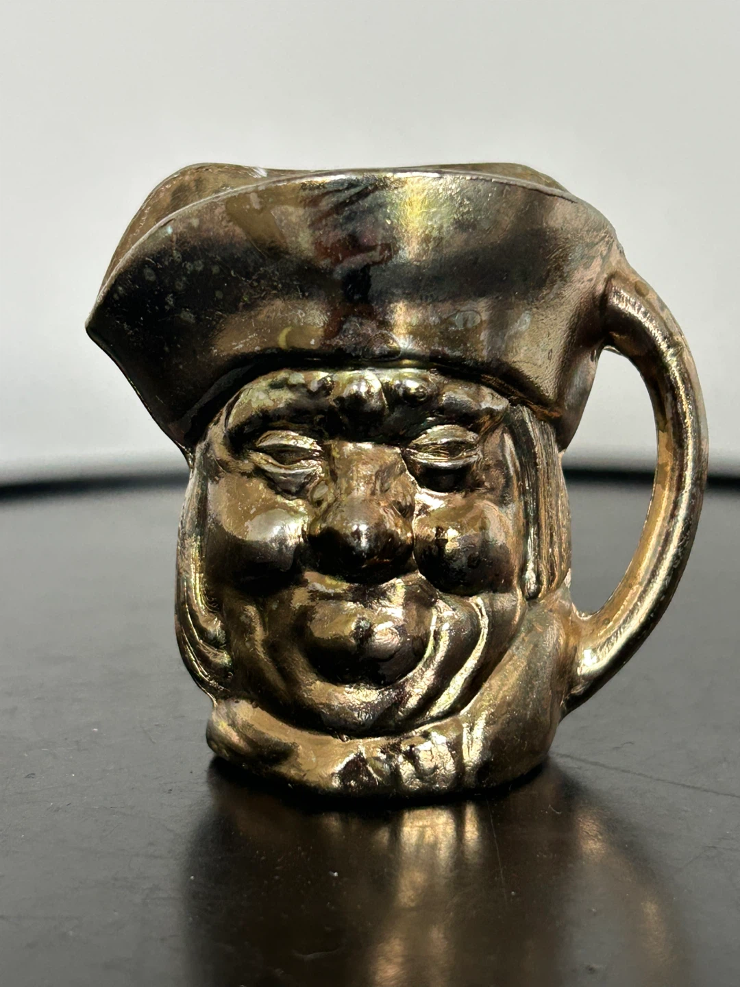 Vintage Metal Miniature Toby Jug - Made in England