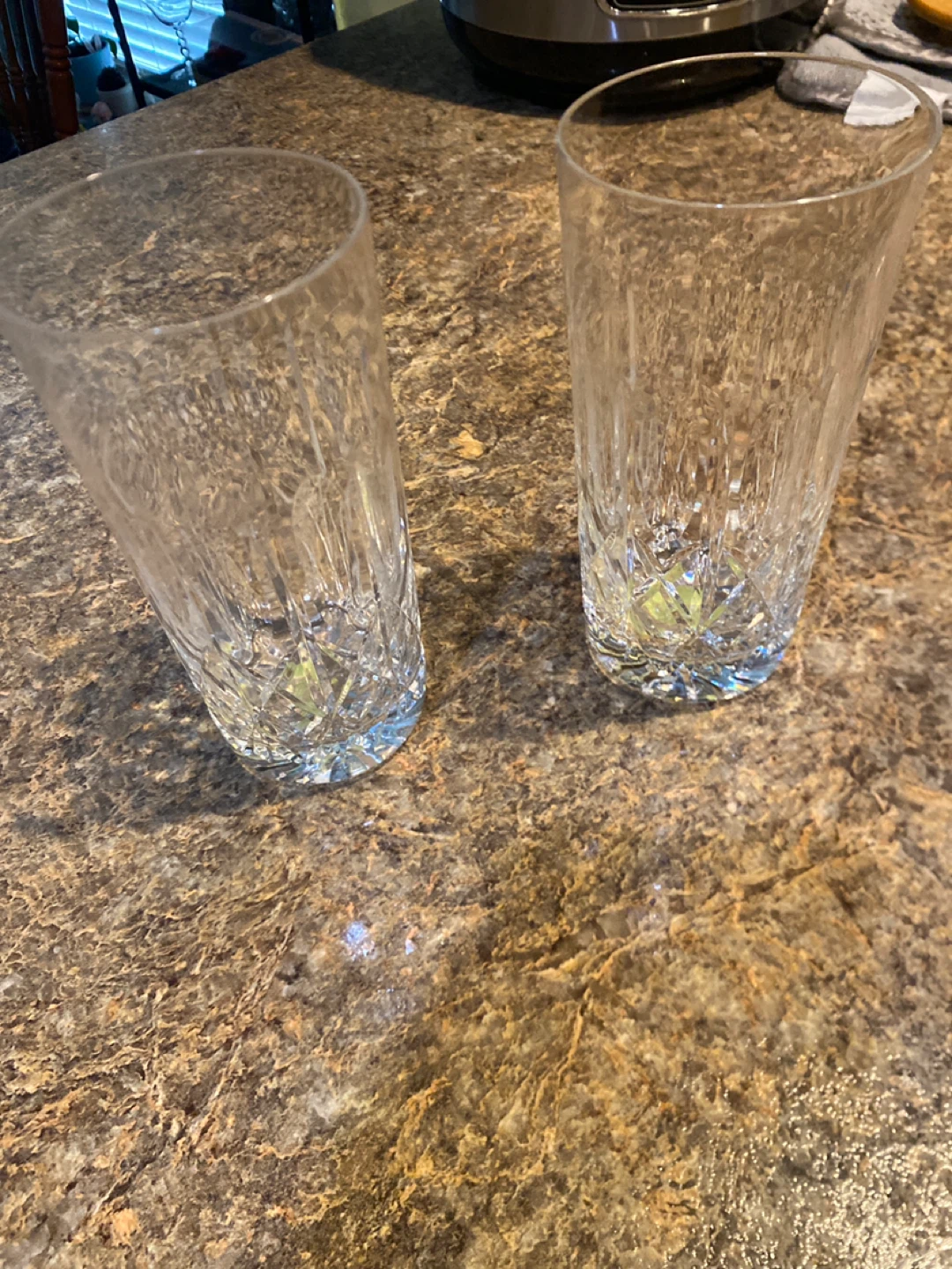 Set of 2 Waterford Clear Crystal Tumbler Glasses