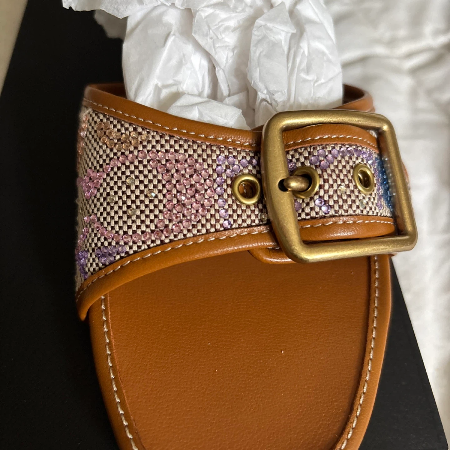 Coach Margot Crystl Sig Jq Rainbow Multi Heels Size 9.5B - photo 5