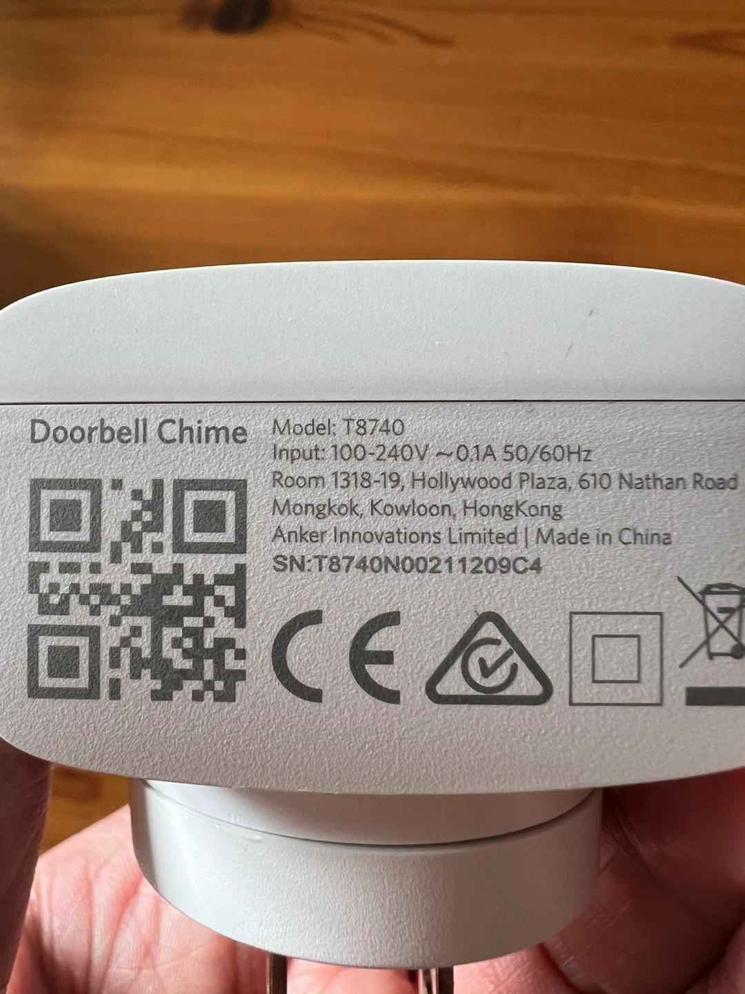 Eufy Doorbell Chime (Model: T8740) - photo 2