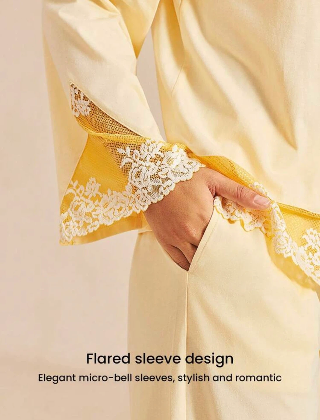 Women's Cotton Pajama Set - Yellow, S-XXL - photo 5