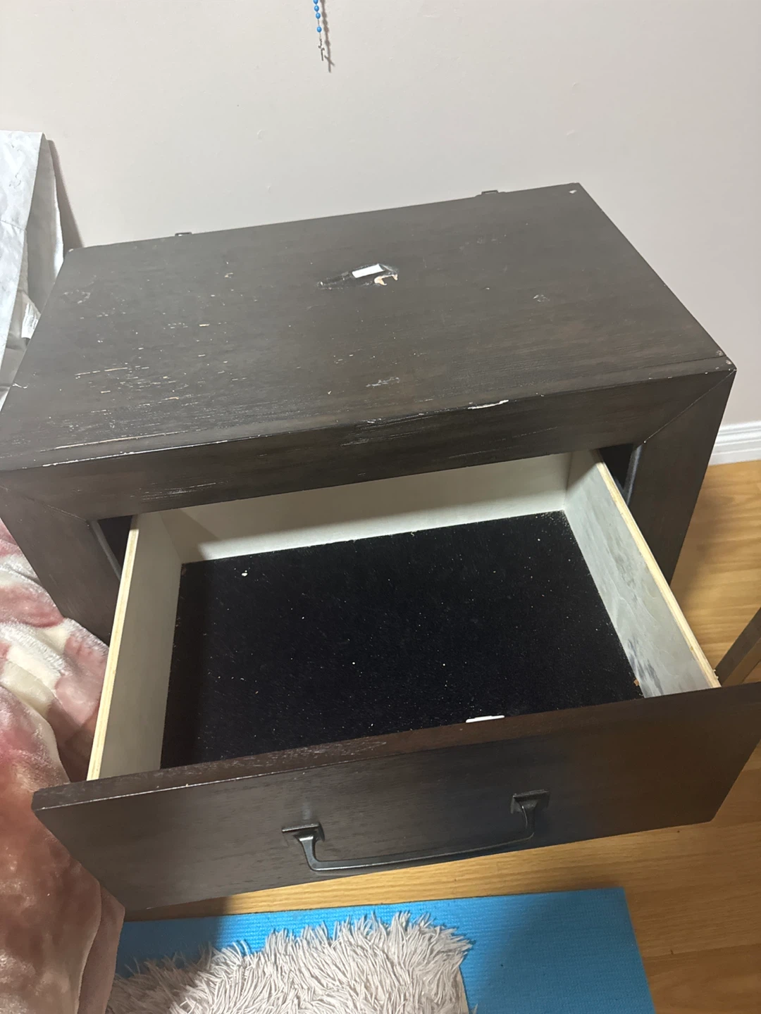 Dark Wood 2-Drawer Nightstand - photo 2