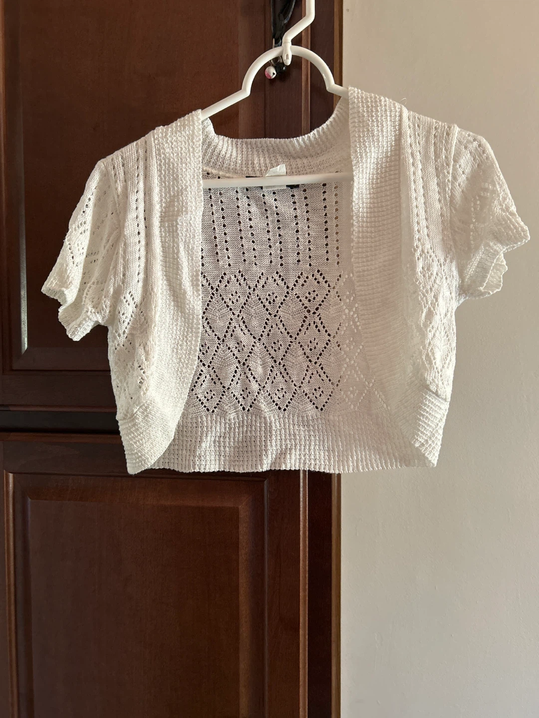 White Crocheted Bolero Shrug