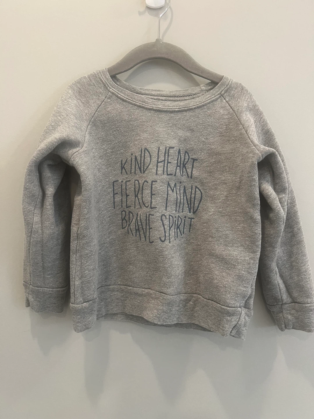 Mini Mioche Grey "Kind Heart Fierce Mind" Sweatshirt Size 4