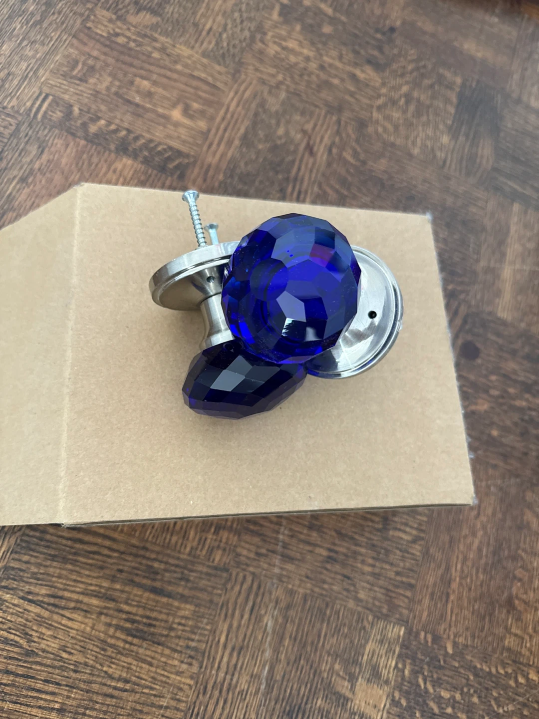 Set of 2 purple Crystal Door Knobs