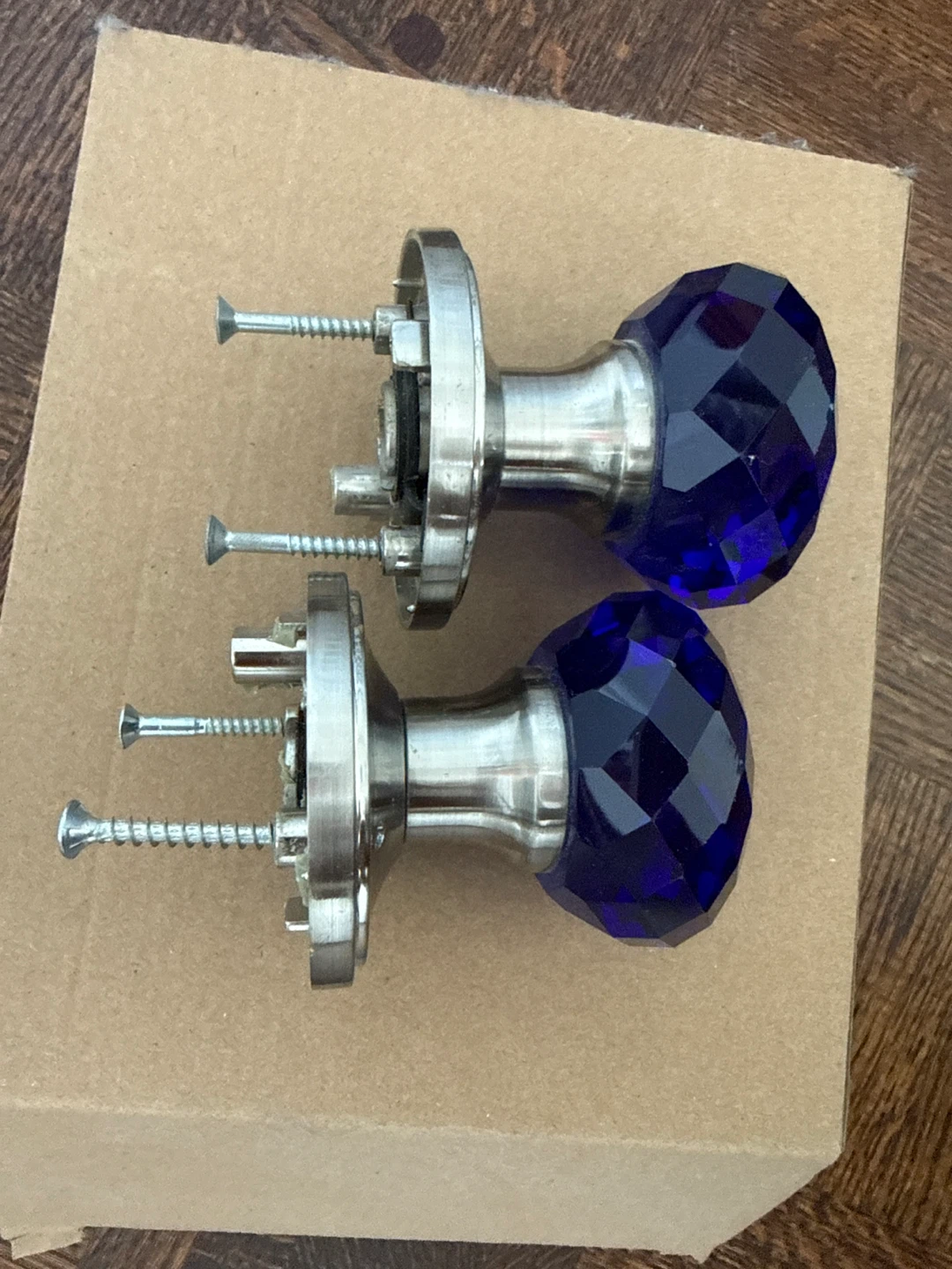 Set of 2 purple Crystal Door Knobs - photo 3