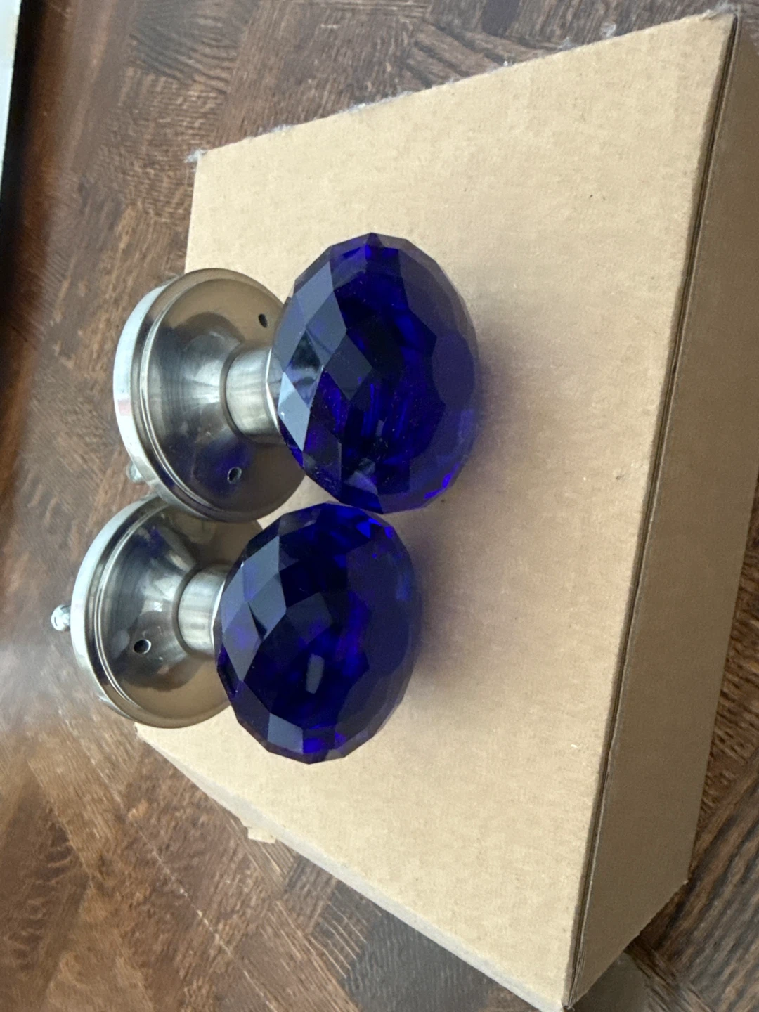 Set of 2 purple Crystal Door Knobs - photo 2