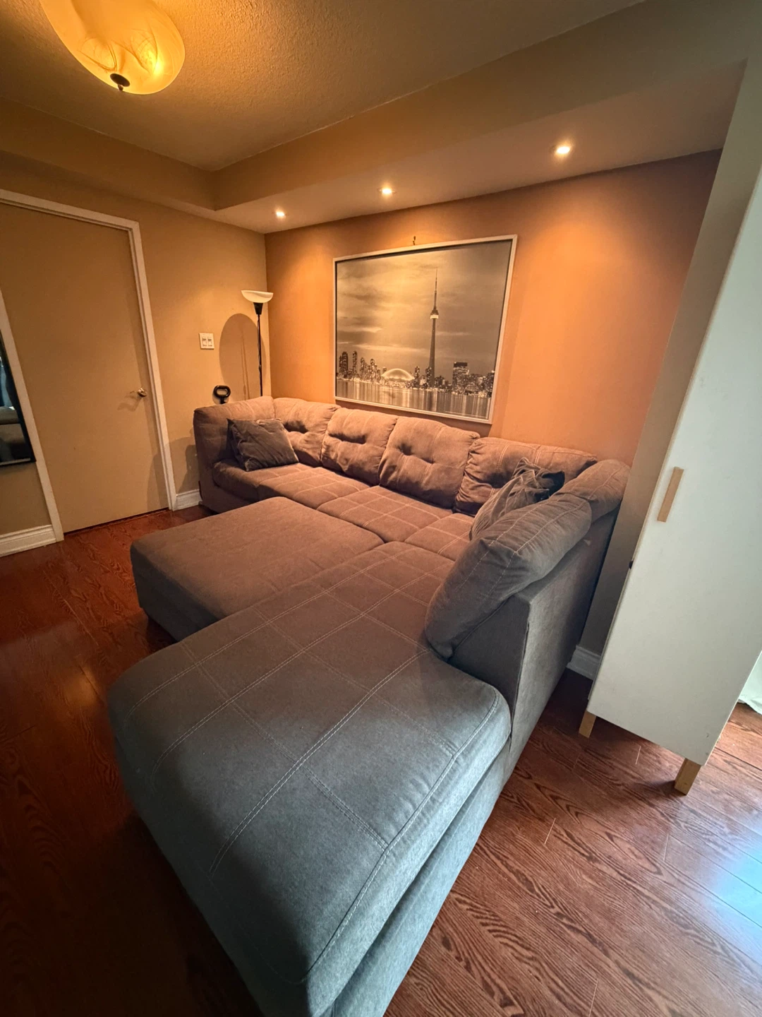 Grey Sectional Sofa with Ottoman - photo 2