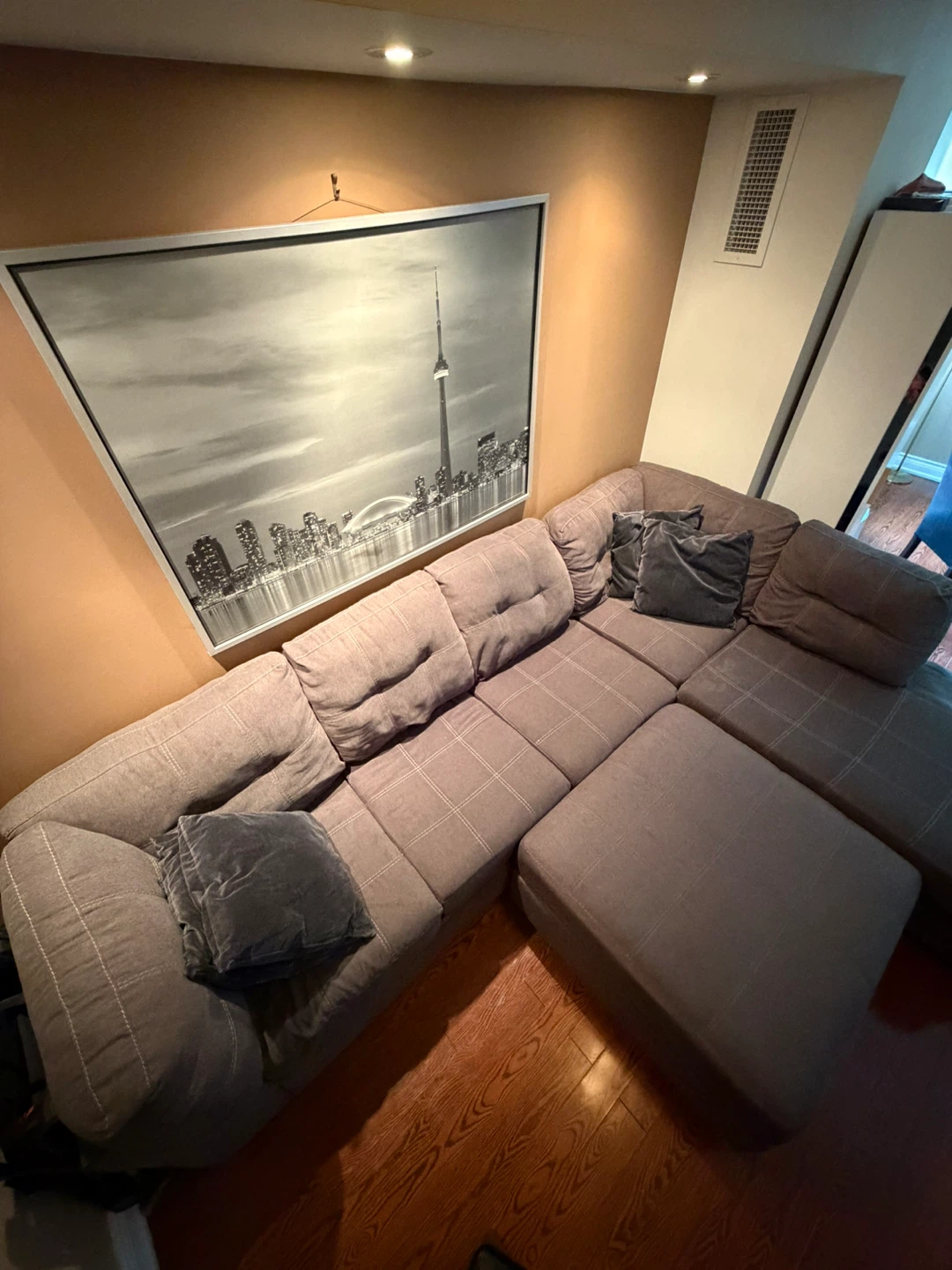 Grey Sectional Sofa with Ottoman - photo 3