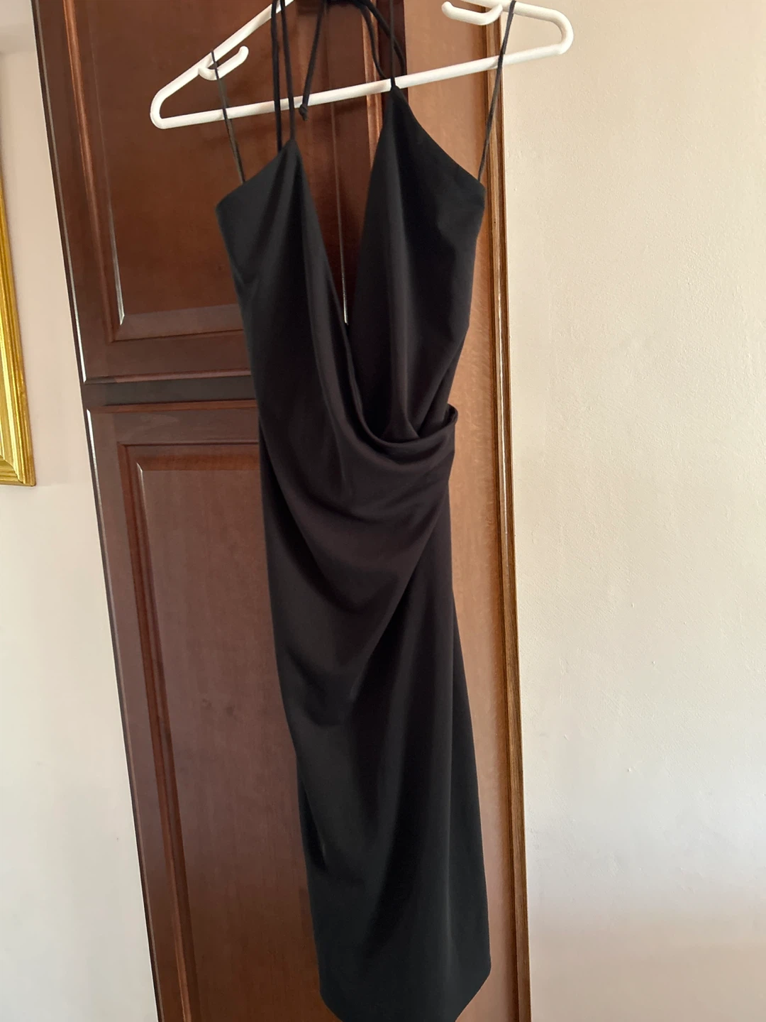 Black Ruched Midi Dress - photo 2
