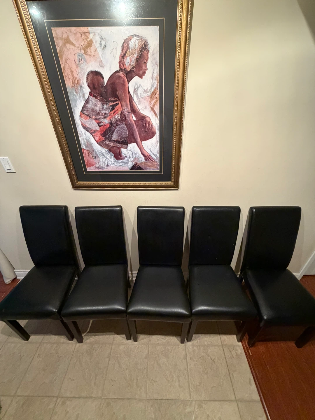 Set of 5 Black Dining Chairs
