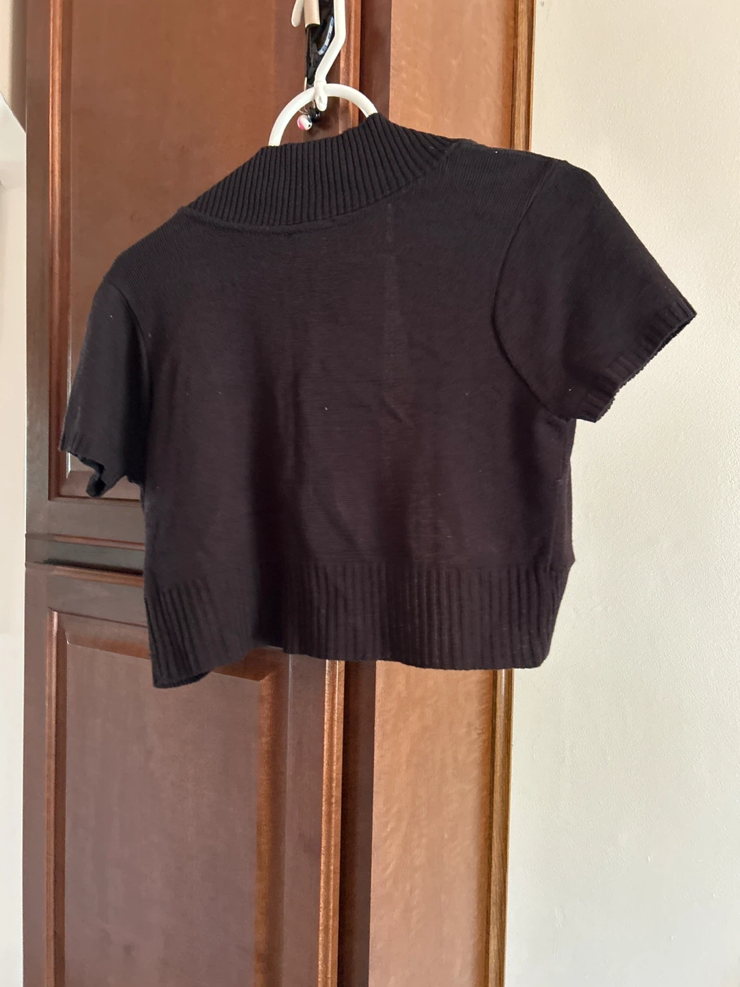 Black Cropped Cardigan Bolero Shrug - photo 2