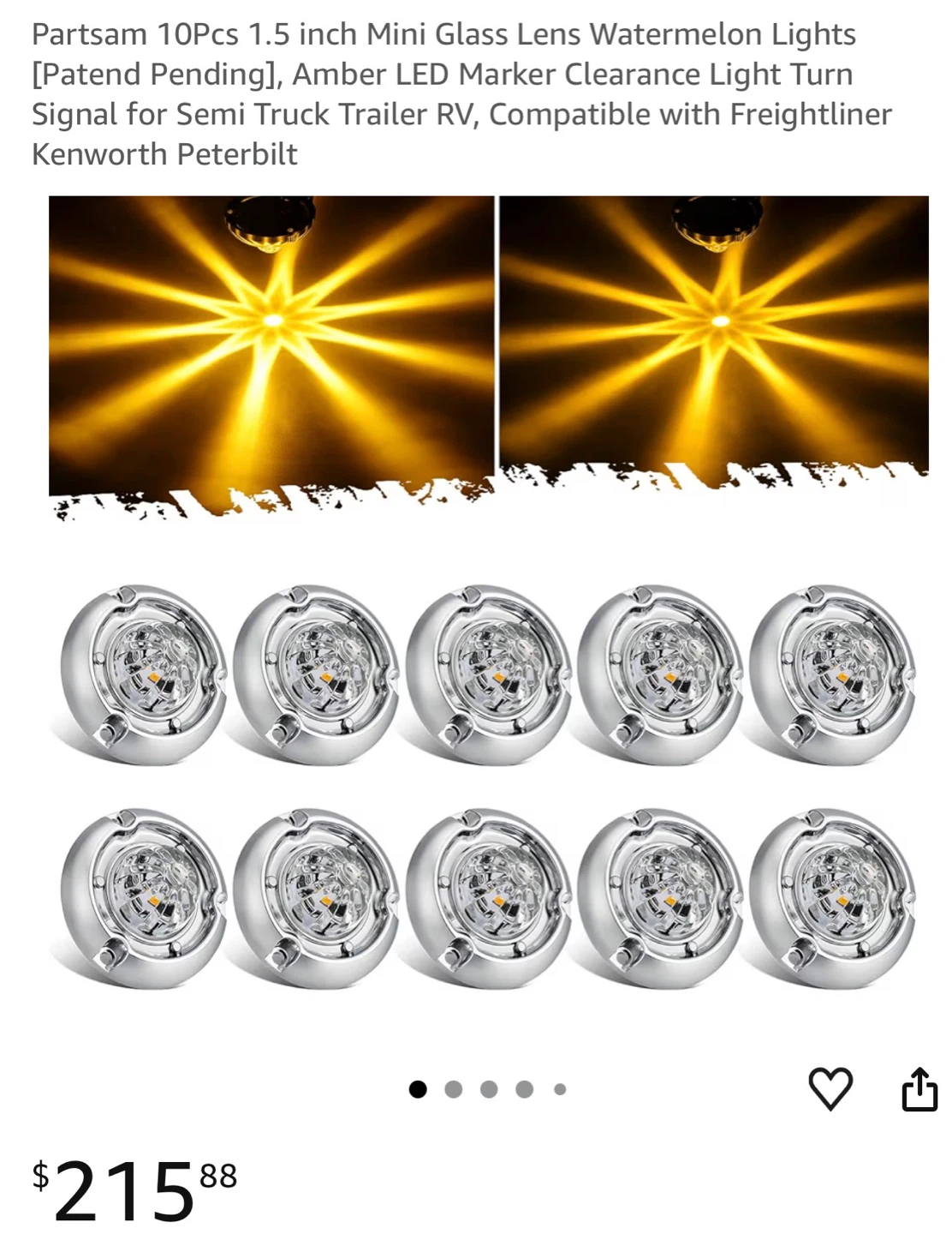 10pc 1.5 Inch Mini Glass Lens Watermelon  LED  Turn Signal 10T