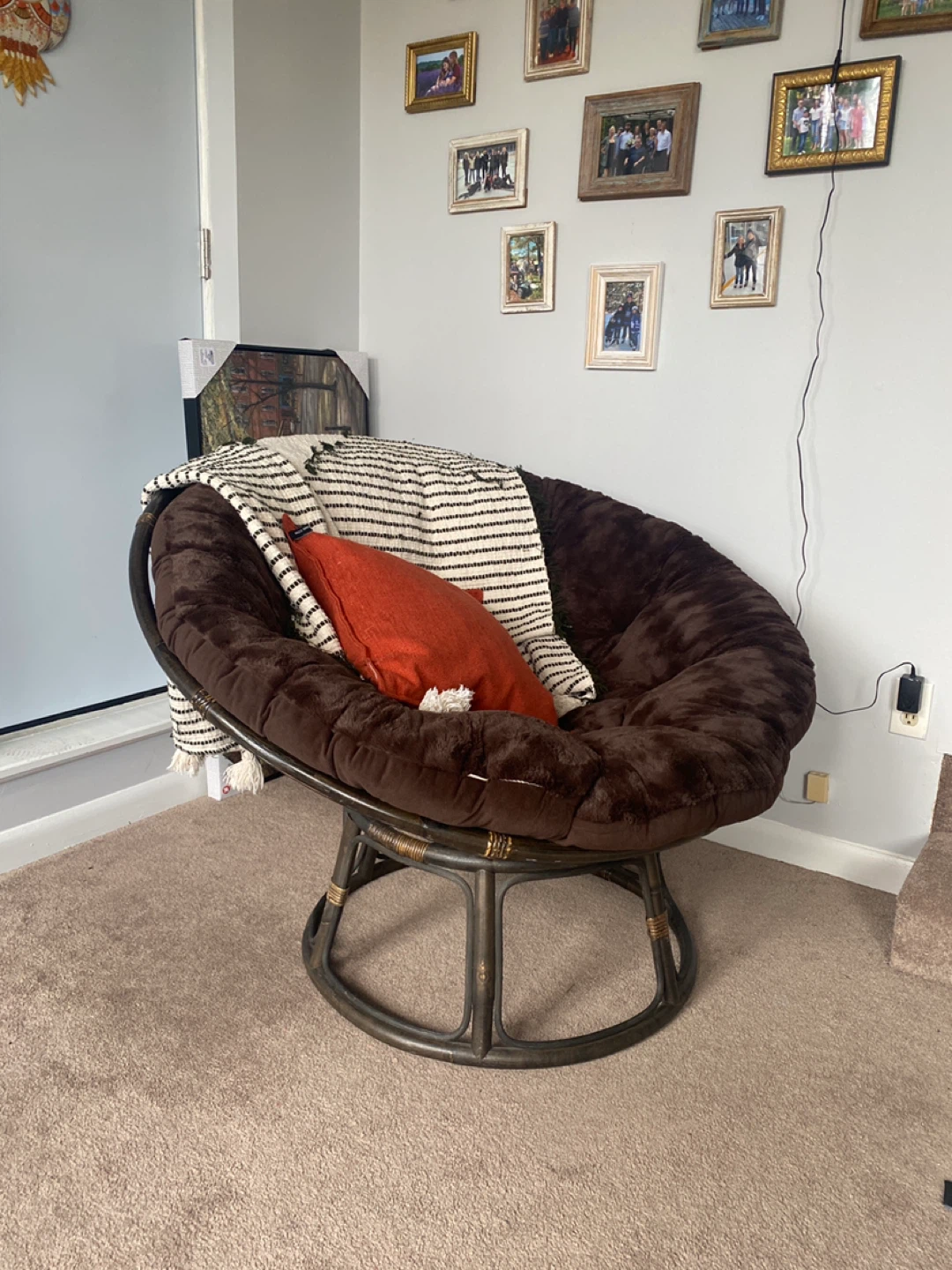 Large Brown Papasan Chair
