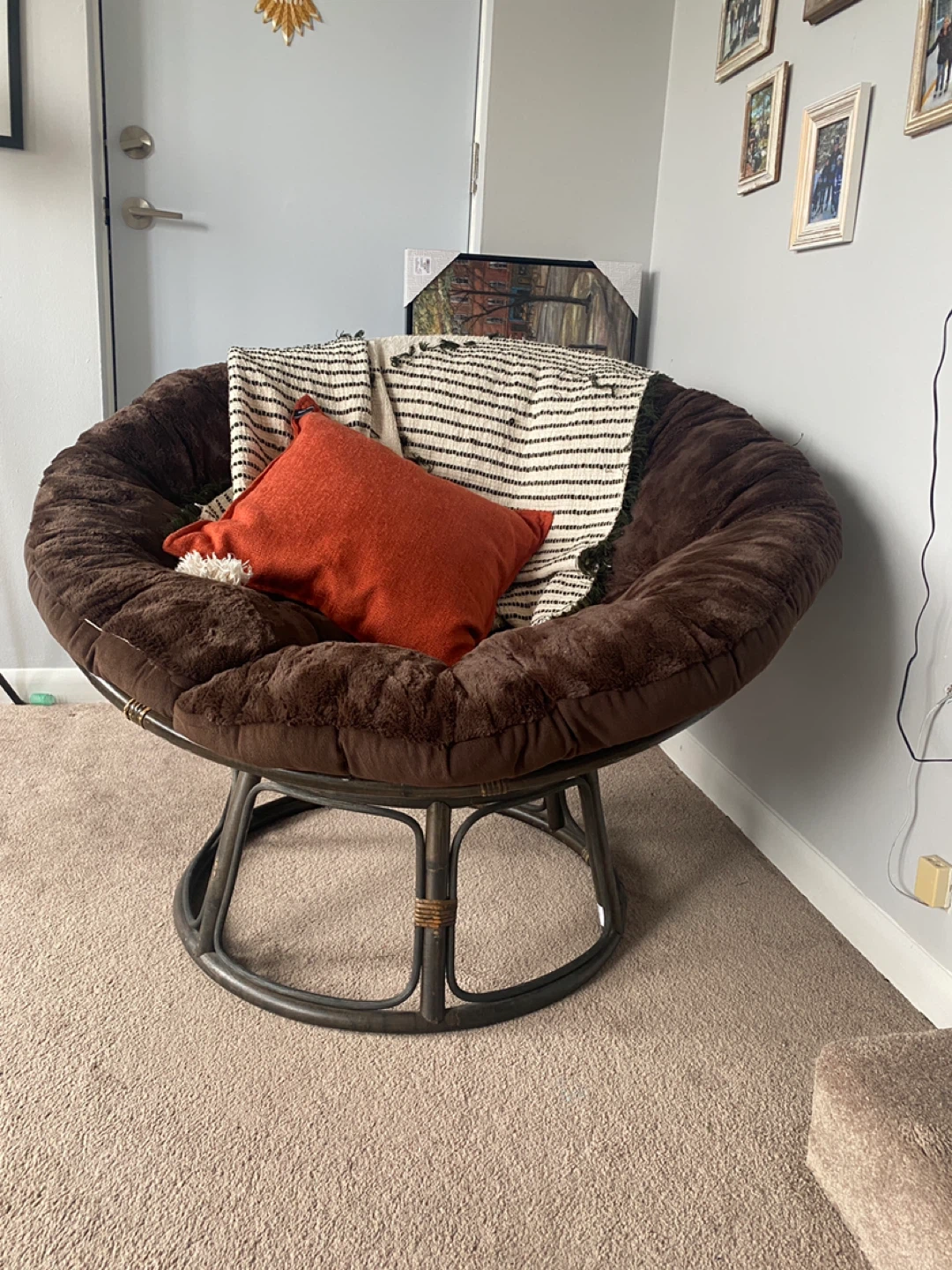 Large Brown Papasan Chair - photo 2