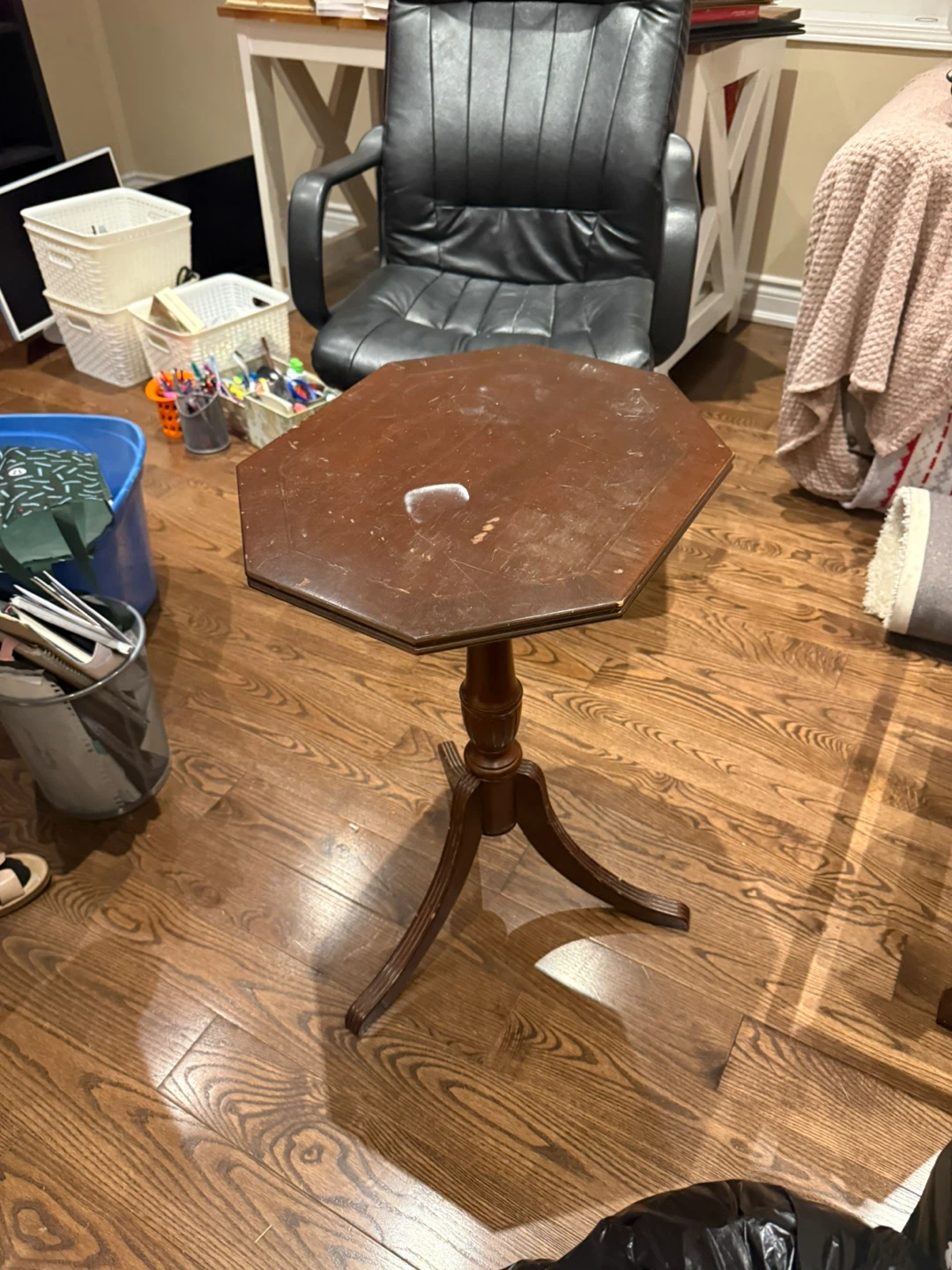 Octagonal Pedestal Accent Table
