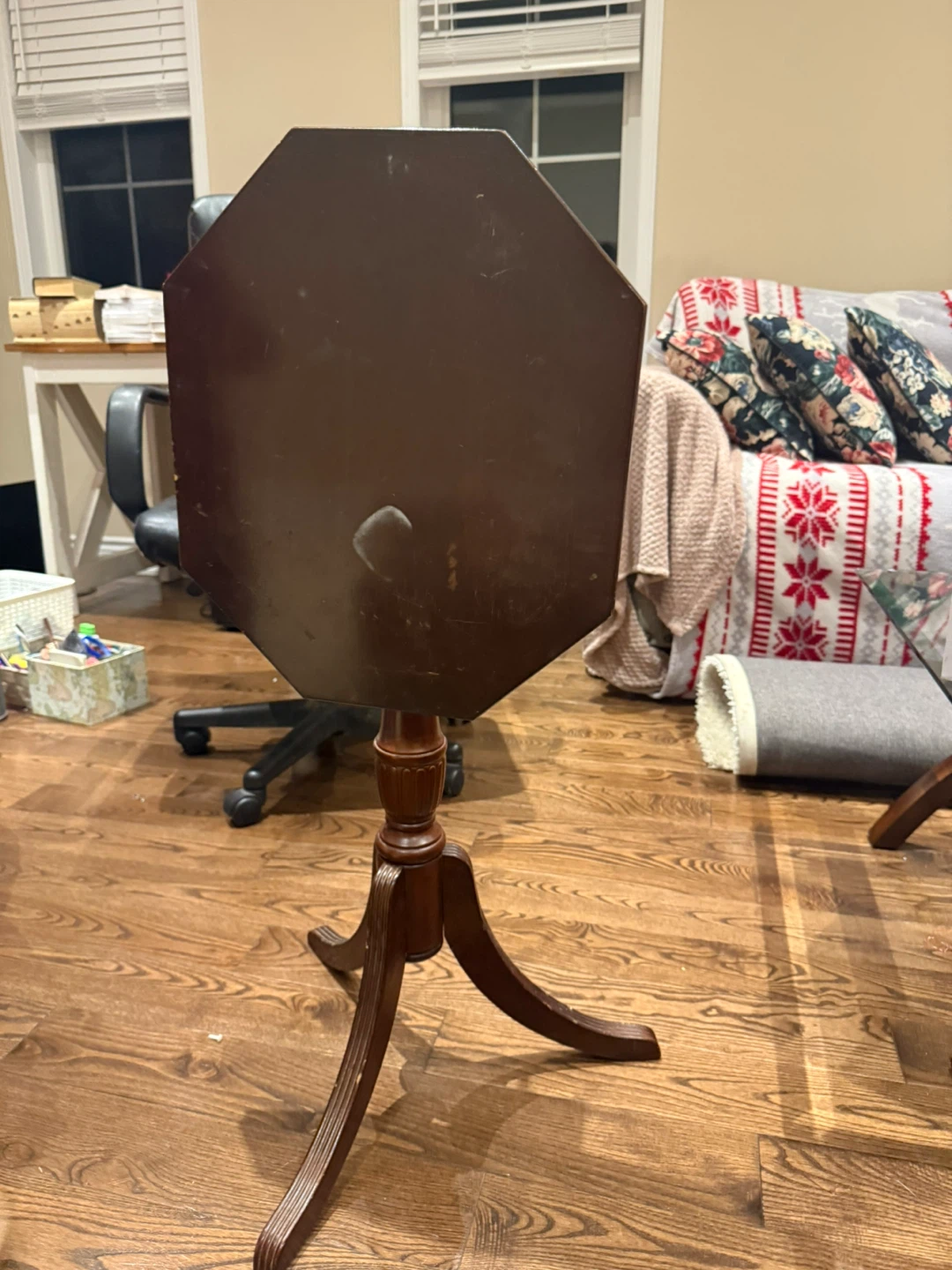 Octagonal Pedestal Accent Table - photo 3
