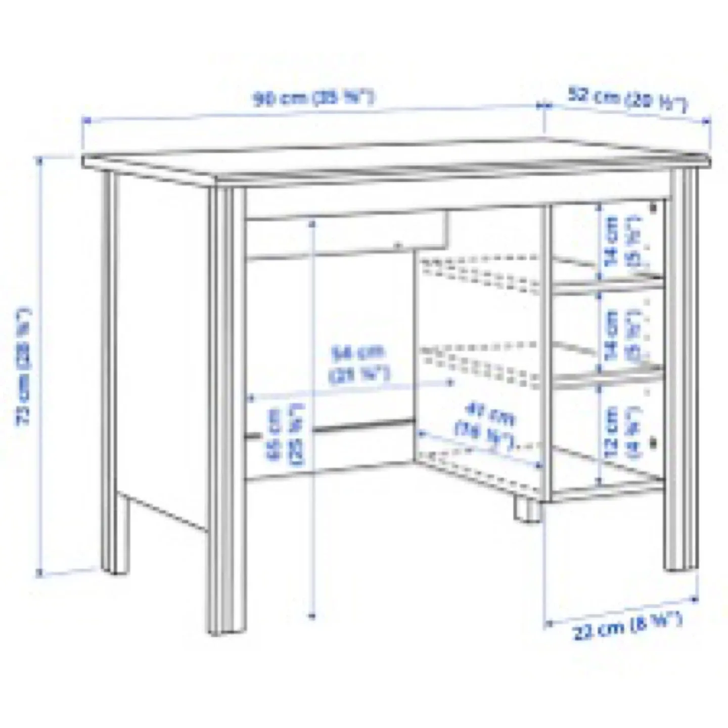 Dark Brown IKEA Brusali desk - photo 4