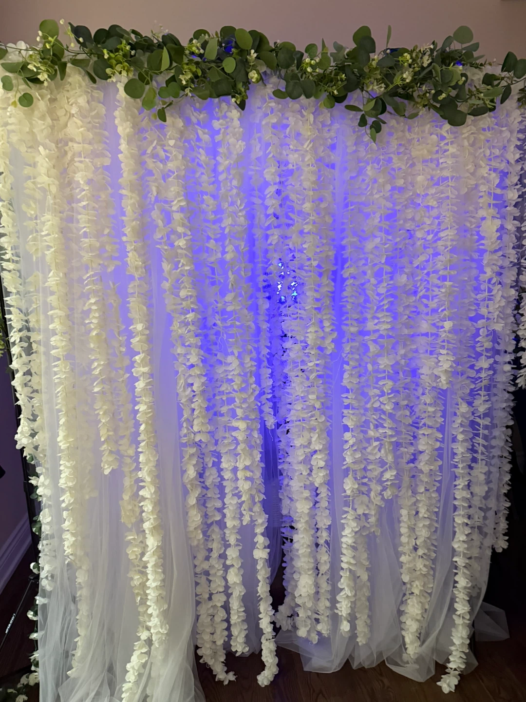 White Flower and Greenery Backdrop Garland