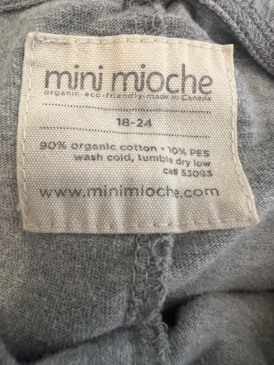 Mini Mioche Grey Organic Cotton Leggings Size 18-24 Months - photo 3